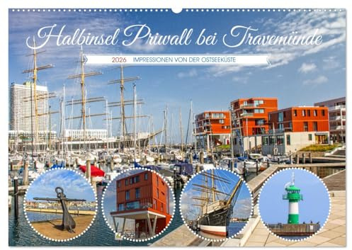 Halbinsel Priwall bei Travemünde – Impressionen von der Ostseeküste (Wandkalender 2026 DIN A2 quer), CALVENDO Monatskalender