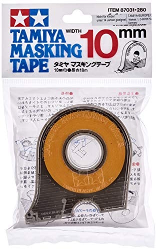 Tamiya 300087031 - Masking Tape mit Abroller, 10 mm x 18 m, Gelb