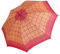 ESPRIT Stockschirm Damen Karo, pink/gelb