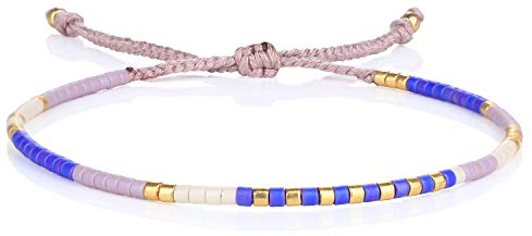 KELITCH Miyuki Perlenarmband Handgemachte Strang Freundschaftsarmbänder Mode Damen Armreifen Schmuck (Lila)