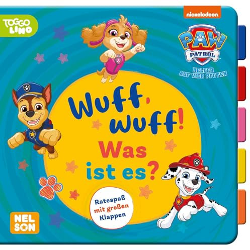 PAW Patrol Pappbilderbuch: Wuff, wuff! Was ist es?: Ratespaß mit großen Klappen | Stabiles Buch für kleine PAW-Patrol-Fans zum Suchen und Entdecken ab 3 Jahren