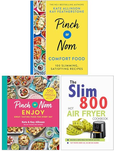 Pinch of Nom Comfort Food, Pinch of Nom Enjoy & The Slim 800 Hot Air Fryer Recipe Cookbook 3 Books Collection Set