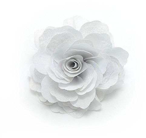 Meilliwish Kamelien Blume Haarklammer Brosche(A74)(Weiß)