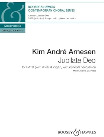 Jubilate Deo: gemischter Chor (SATB divisi) und Orgel, Schlagwerk ad lib. (2 Spielende). Sing- und Spielpartitur. (Contemporary Choral Series)