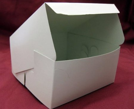 UNGROL Classic White Cardboard Cake Boxes 6 x 6 x 3 inches
