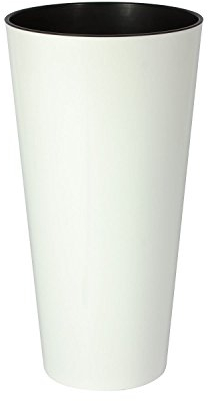 Prosper Plast DTUS150S-S449 Tubus Slim Shine Blumentopf – weiß, 15 x 28,6 cm