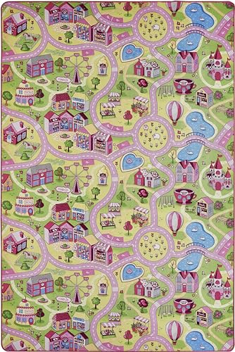andiamo Straßenteppich Spielteppich Sugar Town, Kinderzimmerteppich in Pink/Rosa, weich & strapazierfähig, umweltschonend produziert, Größe:200 x 300 cm, 293321