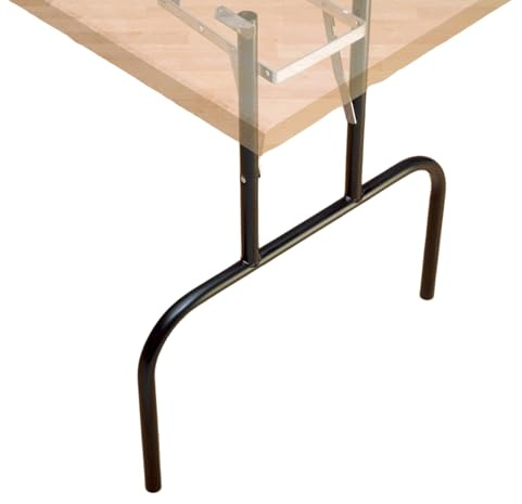 ROCKLER Set of 2 Folding Banquet Table Legs - Sturdy Foldable Table Legs w/Non-Slip Plastic Tips & All-Around Welds - Sleek Black Finish 19 Gauge Steel - 24 W x 29 H Standing Desk Legs