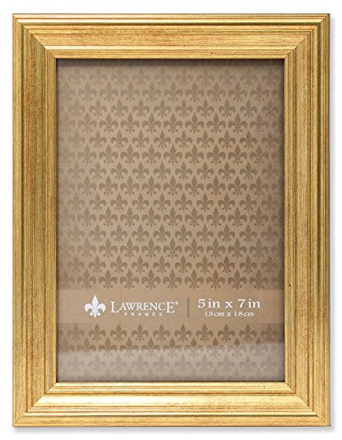 Lawrence Frames Sutter Burnished Picture Frame, 5 by 7-Inch, Gold