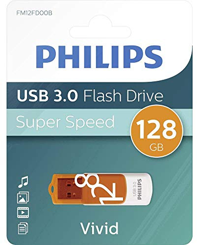 Philips Vivid Edition Super Speed 3.0 USB-Flash-Laufwerk USB-Stick 128 GB mit Schwenkkappe für PC, Laptop, Computer Data Storage, Lesegeschwindigkeit bis zu 100 MB/s