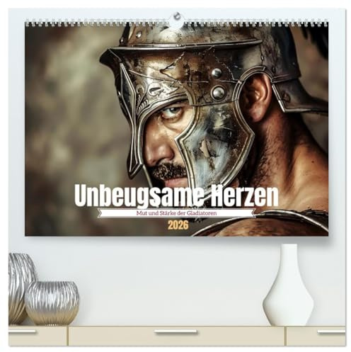 Unbeugsame Herzen (hochwertiger Premium Wandkalender 2026 DIN A2 quer), Kunstdruck in Hochglanz: Mut und Stärke der Gladiatoren (CALVENDO Kunst)