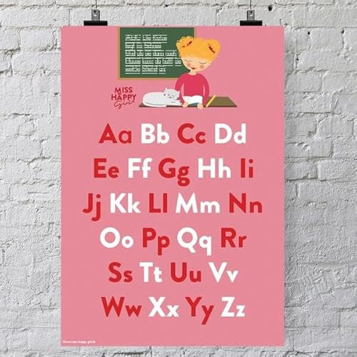 Miss Happy Girl Artprint 'ABC': ABC lernen macht Spaß!