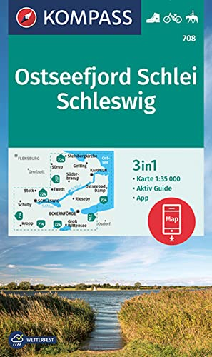 KOMPASS Wanderkarte 708 Ostseefjord Schlei, Schleswig 1:35.000: 3in1 Wanderkarte mit Aktiv Guide, inklusive Karte zur offline Verwendung in der KOMPASS-App. Fahrradfahren. Reiten.