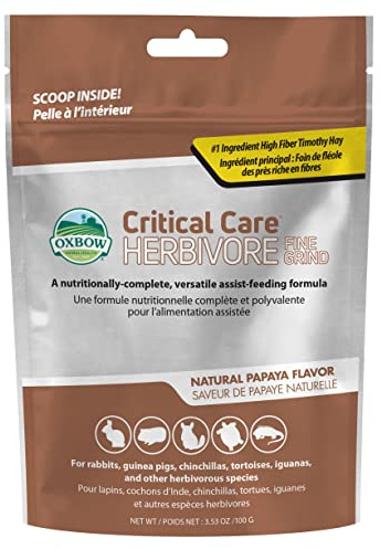 Oxbow Critical Care Herbivore - Nutritionally Complete Feeding Assist Formula for Small Animals & Pets - Critical Care Herbivore Fine Grind Papaya (100g)