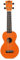 Mahalo-Regenbogen-Sopran-Ukulele mit orange glänzendem Gehäuse