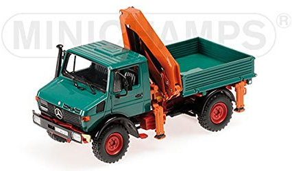 Mercedes-Benz Unimog 1300 L Kipper mit Ladekarn (Tipper with loading crane) green
