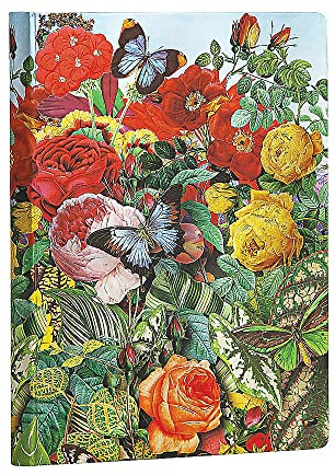Paperblanks - Naturcollagen Schmetterlingsgarten - Notizbuch Midi Unliniert, Midi (180 x 130)