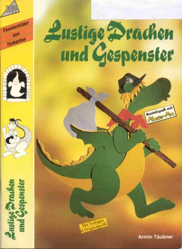 Fensterbilder aus Tonkarton: Lustige Drachen und Gespenster