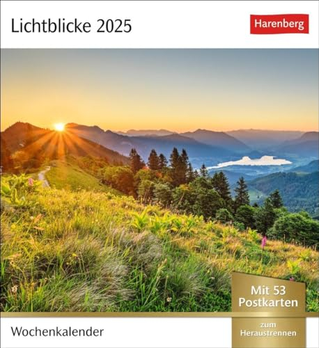 Lichtblicke Postkartenkalender 2025 - Wochenkalender mit 53 Postkarten: Kalender zum Aufstellen oder Aufhängen. Postkarten-Tischkalender 2025 mit stimmungsvollen Motiven und Naturaufnahmen