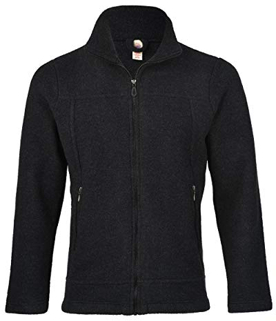ENGEL Jacke Merino Wollfleece, 50-52/50/52, schwarz Melange