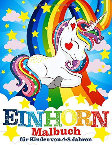 Einhorn-Malbuch für Kinder von 4-8 Jahren