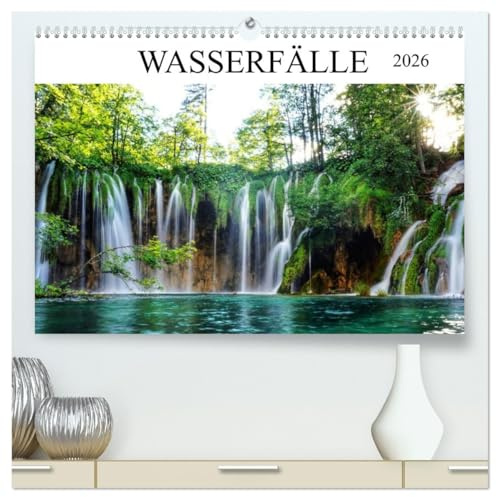 Wasserfälle - die schönsten Wasserfälle der Welt (hochwertiger Premium Wandkalender 2026 DIN A2 quer), Kunstdruck in Hochglanz: Monatskalender Wasserfälle (CALVENDO Natur)