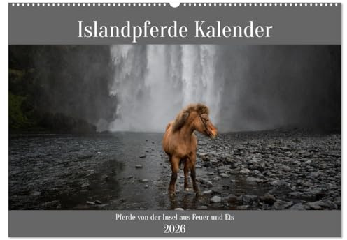 Islandpferde Kalender - Pferde von der Insel aus Feuer und Eis (Wandkalender 2026 DIN A2 quer), CALVENDO Monatskalender: Islandpferde in ihrer natürlichen Umgebung (CALVENDO Tiere)
