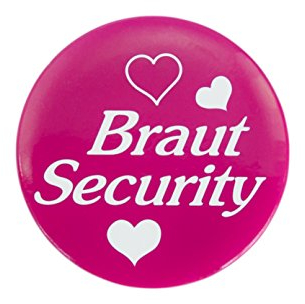 Oblique Unique® Braut Hochzeit Junggesellenabschied Sticker Buttons (Braut Security)