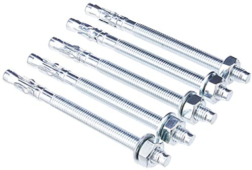 AHC K-ZYTB10130B5 M10 x 130 mm Through Bolts - Zinc Plated (Pack of 5)