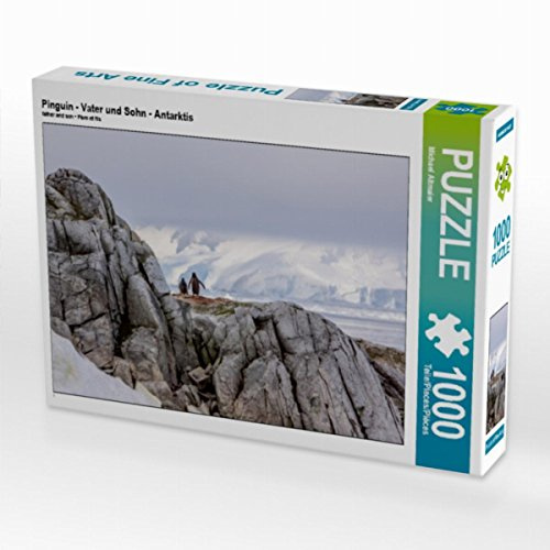 CALVENDO Puzzle Pinguin - Vater und Sohn - Antarktis | 1000 Teile Lege-Größe 64 x 48 cm Foto-Puzzle für glückliche Stunden