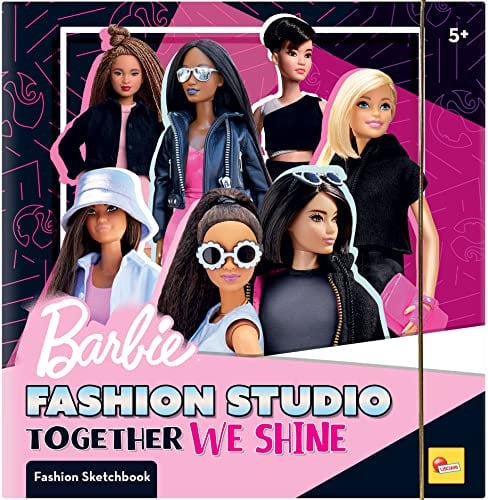 Lisciani - BARBIE - Skizzenbuch Set Wir Glänzen - Modestudio - Models zum Anziehen - Kreatives Spiel - Supermodische Kleidung - Farbmarker - Für Mädchen ab 4 Jahren