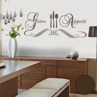Klebesüchtig Wandtattoo Guten Appetit 60cm x 26cm braun - Dekoration - Bad - Wohnzimmer - Aufkleber - Wandsticker
