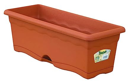 Jardinera Plato Integrado 60X20CM Terracota