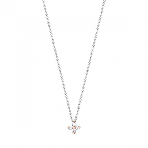 Esprit Damen Halskette 925 Sterling Silber Zirkonia delicate blossom rose 42 cm weiß ESNL93182A420
