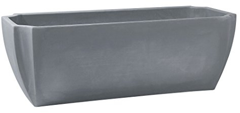 EDA - Jardinière PALMEA 124 L - Double Paroi - Réserve d'eau Intégrée - Usage Intérieur ou Extérieur - 120 x 47 x 42 cm - Gris