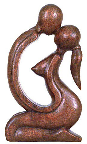 Simandra Holz Figur Skulptur Abstrakt Holzfigur Statue Afrika Asia Handarbeit Deko Zusammen Größe 40 cm