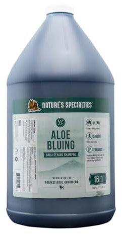 Nature's Specialties Aloe Bluing Hundeshampoo - Farbverstärkendes & Aufhellendes Shampoo für Hunde - Vergrößert Schwarzes & Weißes Fell - Tiefenreinigendes Shampoo für Haustiere, 3.8L