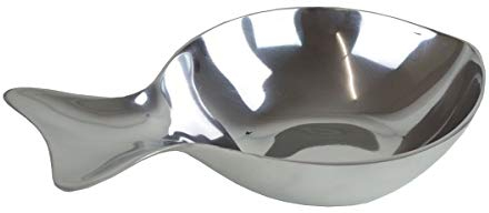 Casablanca Schale Fisch Alu poliert. H.7cm L.32cm
