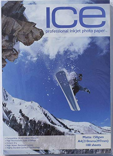 100 Blatt Eis A4 150gsm Matt (Einseitig Matt) Tintendruck Papier