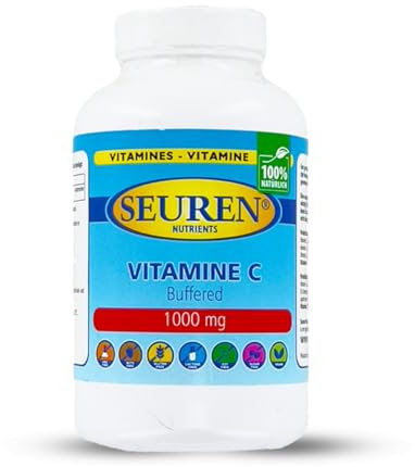 Seuren Nutrients | Vitamin C 1000 mg 200 Tablets | Buffered C | Ester C | Buffered Vitamin C | Gluten Free | Lactose Free | Sugar Free 100% Natural