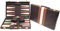 Backgammon Koffer braun Kunsleder.46x30cm.