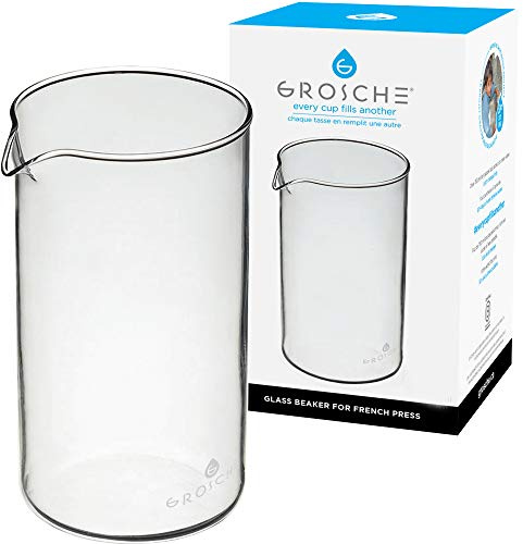 Grosche French Press Universal replacement Beaker, Hand Blown Glass Replacement Beaker. (X-Large - 1500 ml)