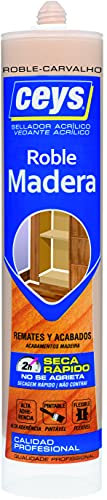 Ceys - Sellador acrílico madera Roble - Seca rápido - No se agrieta - Cartucho 280 ML