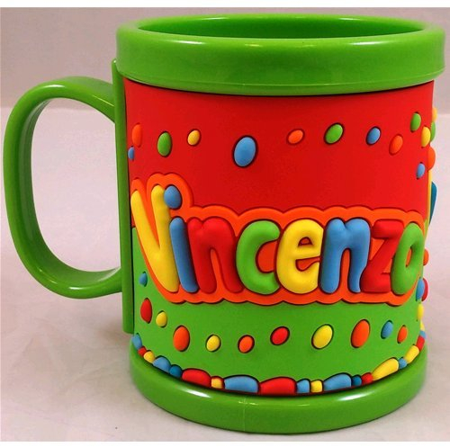 Tazza in Plastica Clearco con Nome Vincenzo a Rilievo - JT095