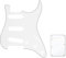 Musiclily SSS Strat Pickguard and BackPlate Set for Fender USA/Mexican Standard Stratocaster Modern Style Electric Guitar, 3Ply White