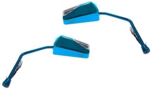 Rückspiegel Spiegel mit Blinker Set - F11 blau Roller Motorrad Quad
