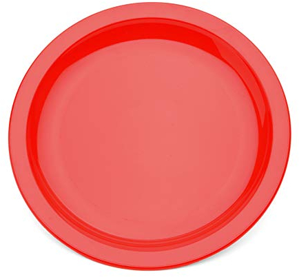 Harfield 23cm Polycarbonate Narrow Rimmed Plate Red (Pack of 4)