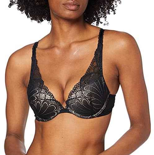 Wonderbra Women T shirt Bra T Shirt Bra, Black, 32G