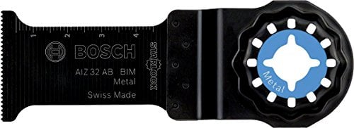 Bosch Professional 1x Starlock BIM Tauchsägeblatt AIZ 32 AB Metal (für Nichteisenmetall, Aluminium, Stein, Gipskarton, Zubehör für Starlock Multifunktionswerkzeug) - 32 x 50 mm