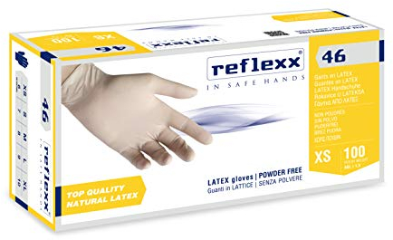 Reflexx R46, Handschuhe Latex puderfrei, S, Bernsteinfarben, 100